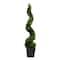 4ft. LED UV Resistant Boxwood Spiral Topiary Tree in Decorative Planter
